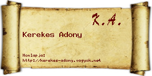Kerekes Adony névjegykártya